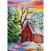 Toland Home Garden Winter Farmhouse Farm Winter Flag Double Sided 12x18 Inch