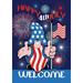 Toland Home Garden Patriotic Gnome Welcome Patriotic 4th of July Flag Double Sided 28x40 Inch