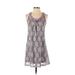 Yumi Casual Dress - A-Line Scoop Neck Sleeveless: Gray Dresses - Women's Size Small