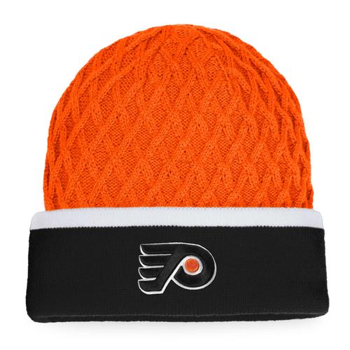 Orange/Schwarze Philadelphia Flyers Fanatics Kultige Strickmütze mit Umschlag und Streifen für Herren