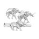 Elephant Cufflinks and Tie Bar Slide Gift Set