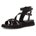 Sandale TAMARIS Gr. 37, schwarz Damen Schuhe Sandalen Sommerschuh, Sandalette, Keilabsatz, mit seitlichen Reißverschluss