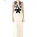 Gucci Dresses | Gucci White Sleeveless Jersey V-Neck Gown With Lace Trim Nwt $3,980 | Color: Black/White | Size: M