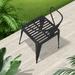 SHINYOK Stacking Patio Dining Side Chair in Black | 33.85 H x 17.71 W x 19.68 D in | Wayfair 04LPF128JS94BBF83L