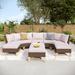 Lark Manor™ Argyri Sectional Seating Group w/ Cushions in Brown | Outdoor Furniture | Wayfair 7C00BF968154455688BCB8FC18F64D15