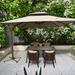 Corrigan Studio® Hinz Rectangular 4 - Person 62.99" Long Outdoor Dining Set w/ Cushions & Umbrella in Black/Gray | 62.99 W x 35.43 D in | Wayfair