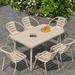 Bungalow Rose Rectangular 6 - Person Aluminum Outdoor Dining Set Plastic/Metal in Brown | 51.18 W x 27.56 D in | Wayfair