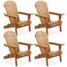 Rosecliff Heights Beckum Solid Wood Folding Adirondack Chair Wood in Brown | 36 H x 19.5 W x 31 D in | Wayfair B078E8D0B14A43B7A83001F005535074