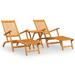 Red Barrel Studio® 65.7" Long Reclining Acacia Chaise Lounge Set w/ Table Wood/Solid Wood in Brown/White | 29.5 H x 22 W x 65.7 D in | Outdoor Furniture | Wayfair