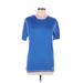 Reebok Active T-Shirt: Blue Solid Activewear - Women's Size Medium