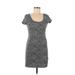 H&M Casual Dress - Mini Scoop Neck Short sleeves: Black Dresses - Women's Size Medium