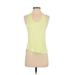 Aqua Tank Top Yellow Halter Tops - Women's Size Small