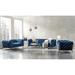 Savile Modern Blue Velvet Button Tufted Living Room Collection