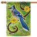 Green and Blue Jay Rectangular Outdoor Large House Flag 28" x 40"