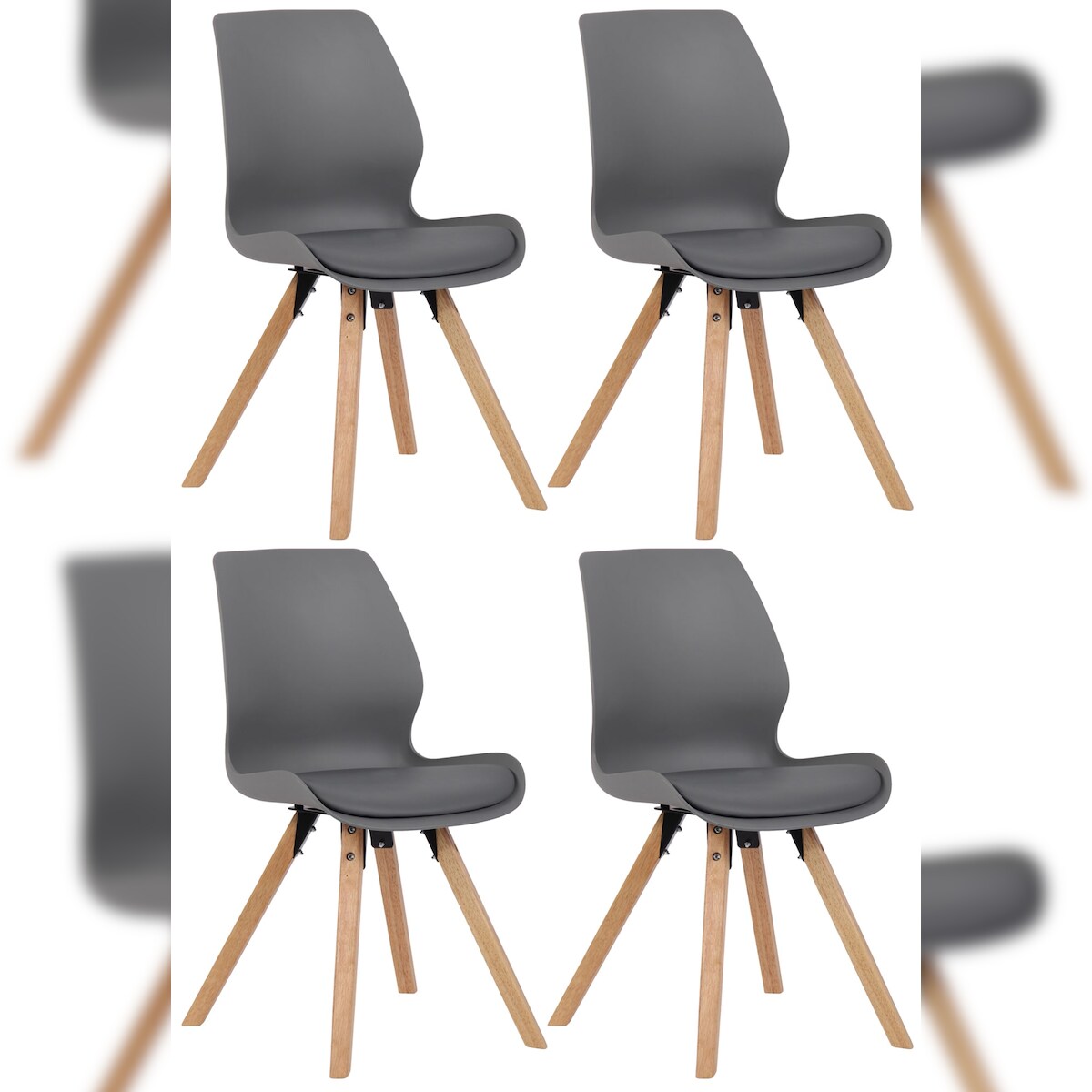 CLP 4er Set Stuhl Luna grau/Kunststoff Image