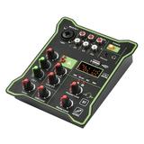 Walmeck 5-Channel Compact Audio Mixer Sound Mixing Console 48V Phantom Power USB Audio Interface Display Built-in Reverb Effect Function for DJ Recording Live Broadcast Karaoke