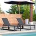 Futzca 2 PCS Outdoor Chaise Lounges Chair with Wheels and 5 Adjustable Position