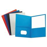 Universal Two-Pocket Portfolio Embossed Leather Grain Paper Assorted Colors 25/Box (56613)