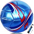 Senston Soccer Ball Training Ball Size 5 Official Match Ball blue Adults and Youth with Pump
