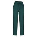 Womens Full Length Pants Clearance Solid Wide Leg Pants Casual Leisure Relaxed Loose Bib Pants Coverall Cotton Linen Drawstring Pants Trouser Long Pant Fashion Trendy Girls Softball Pants Green M