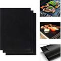 Grill Mat Set of 2 - Non Stick BBQ Grill Sheets Reusable - Grill Pads Nonstick - Baking Grilling Mats Compatible with Charcoal Gas Grills - Outdoor Barbecue Accessories Black