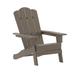 Flash Furniture Newport Adirondack Chair with Cup Holder Weather Resistant HDPE Adirondack Chair in Brown Set of 4