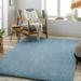 Hauteloom Heavenly Solid Shag Area Rug for Living Room Bedroom - High Pile Fluffy Carpet - Soft Shaggy Cozy Plush Rug - Blue Denim Blue - 5 3 x 7