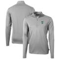 Men's Cutter & Buck Gray Tulane Green Wave Team Big Tall Virtue Eco Pique Recycled Quarter-Zip Pullover Top