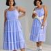 Anthropologie Dresses | Anthropologie Saturday Sunday Nell Tiered Midi Dress Blue Sleeveless Women's 1x | Color: Blue | Size: 1x