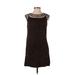 Ann Taylor Casual Dress - Shift: Brown Grid Dresses - Women's Size 0