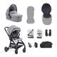 Aylo Baby Stroller with Carrycot Essential Bundle in Grey Marl - Foldable Baby to Toddler Pushchair from Birth to 4 Years (22Kg) - Folds with seat on and Features a 5-Point Safety Harness