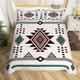Western Comforter Cover Vintage Geometry Duvet Cover,Boho Western Bedding Sets Double Western Bed Set,Western Home Decor Rustic Farmhouse Bedroom,Aztec Bedding Double Native American Decor White