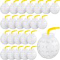 12 oz Golf Ball Cups with Straws and Lids Ball Shape Cups Golf Party Decorations Plastic Reusable Golf Cup 12 oz Golf Drinking Cup for Sports Birthday Competition Golf Party Supplies (24 Pieces)