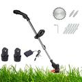 Cordless Lawnmower, Electric Rotary Lawn Mower, 30 cm Cutting Width, Close Edge Cutting, Rear Roller, Manual Height Adjust, Comfortable to Manoeuvre, Foldable Handl(Size:two batteries,Color:Black)