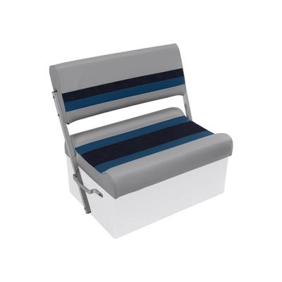 Wise Deluxe Pontoon Flip-Flop Seat Cushions Only Grey/Navy/Blue Large 8WD125FF-1011