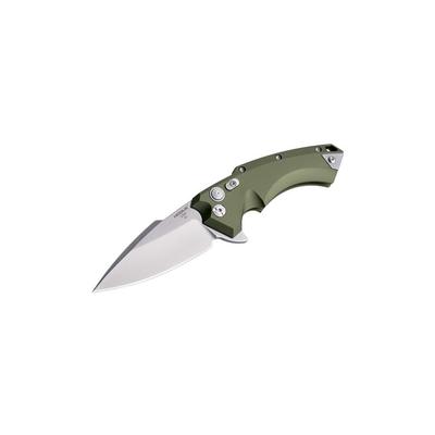 Hogue X5 Automatic Folding Knife 4.0in CPM 154 Stainless Steel Spear Point Blade Stone Tumbled OD Green Aluminum Handle 34551