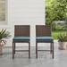 Longshore Tides Lillebonne Patio Dining w/ Cushion Wicker/Rattan in Brown | 31.5 H x 17.75 W x 19.75 D in | Wayfair