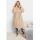 Yours Curve Beige Brown Teddy Fleece Dressing Gown