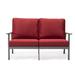 Corrigan Studio® 56.69" Wide Outdoor Loveseat w/ Cushions Metal/Rust - Resistant Metal in Gray/Black | 34.25 H x 56.69 W x 33.66 D in | Wayfair