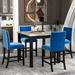 Rosdorf Park Clapton 4 - Person Counter Height Dining Set Wood in Blue | 36 H x 40 W x 40 D in | Wayfair 45F69DADF36242BB9436C0CBEF6DE94B
