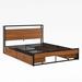 17 Stories Queen Storage Platform Bed Wood & Metal/Metal in Brown | 39 H x 62 W x 87 D in | Wayfair 4A02781E05CB4C28B8D4E18D1CEF421C
