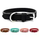 Leather Dog Collar Waterproof Adjustable Puppy Collar with Zinc Alloy Buckle Soft Pet Collar for
