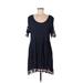 Alya Casual Dress - Shift Scoop Neck Short sleeves: Blue Dresses - Women's Size Medium