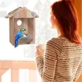Nichoir en bois pour oiseaux pour fenêtre extérieure nichoir transparent avec ventouses fortes