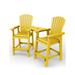 Outdoor Tall Adirondack Chair Set of 2 with Connecting Tray