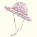 Miluxas Baby Girl Sun Hat Outdoor Adjustable Print Bow Beach Hat Brim Bucket Hats Pink 6-18Months