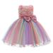 Dresses For Toddler Girls Bowknot Paillette Tulle Pageant Gown Birthday Party Princess Wedding Kid Dress