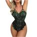 Womens Jumpsuit Clearance Slimming Lace Bib Pants Coverall Bodysuit One-Piece Leotard Dress Pants for Women Business Casual Casual Jumpsuits for Women Summer Green S