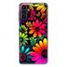 MUNDAZE Samsung Galaxy A54 5G Shockproof Clear Hybrid Protective Phone Case Neon Rainbow Glow Colorful Abstract Flowers Floral Cover