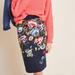 Anthropologie Skirts | Anthropologie Navy Floral Knit Pencil Cashmere Blend Skirt - Sz Xs | Color: Blue/Red | Size: Xs